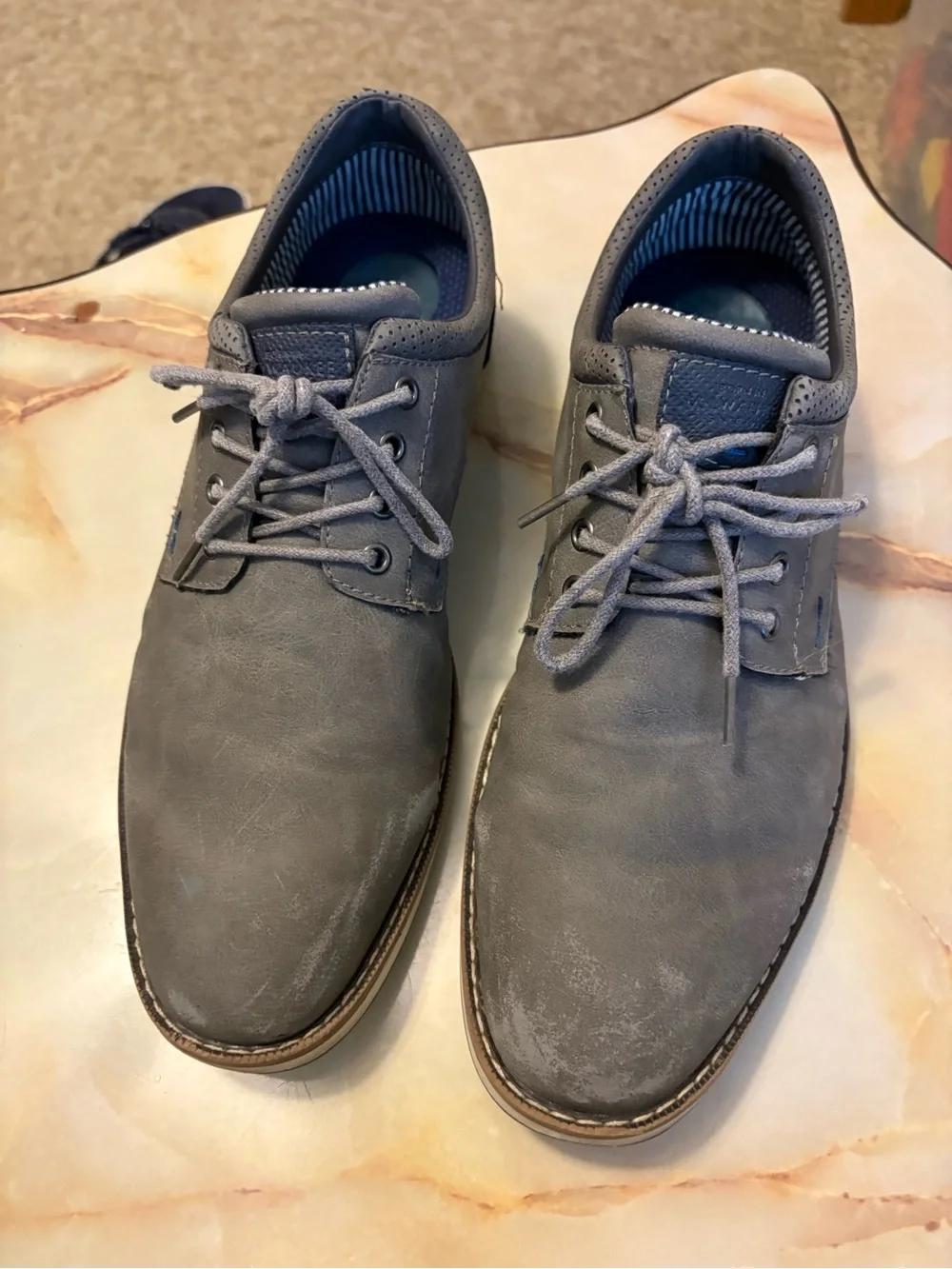 Nunn Bush Men's Chase Plain Toe Oxford 10M Gray Blue - Condition Great